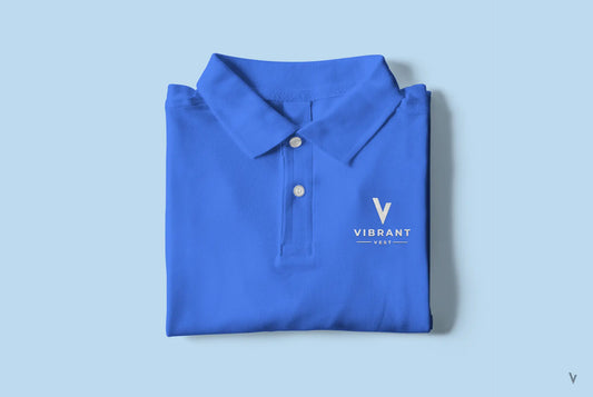 Pique Blue Polo Tee vibrantvest