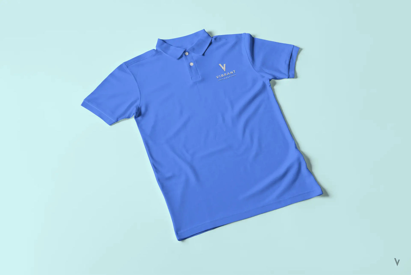 Pique Blue Polo Tee vibrantvest